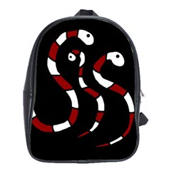 Red Snakes School Bags(large)  by Valentinaart