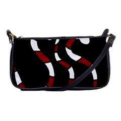 Red Snakes Shoulder Clutch Bags by Valentinaart