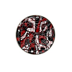 Red Black And White Abstract High Art Hat Clip Ball Marker (10 Pack) by Valentinaart