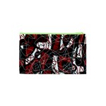 Red black and white abstract high art Cosmetic Bag (XS) Back