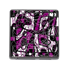 Purple, White, Black Abstract Art Memory Card Reader (square) by Valentinaart