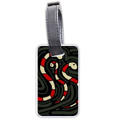Red Snakes Luggage Tags (one Side)  by Valentinaart