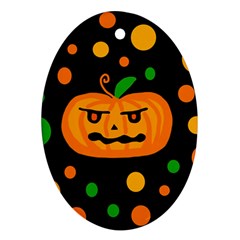 Halloween Pumpkin Ornament (oval)  by Valentinaart