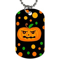 Halloween Pumpkin Dog Tag (two Sides) by Valentinaart