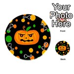 Halloween pumpkin Playing Cards 54 (Round)  Front - Spade7