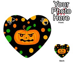 Halloween Pumpkin Playing Cards 54 (heart)  by Valentinaart