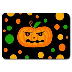 Halloween Pumpkin Large Doormat  by Valentinaart
