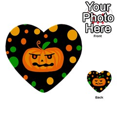 Halloween Pumpkin Multi-purpose Cards (heart)  by Valentinaart