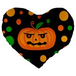 Halloween pumpkin Large 19  Premium Heart Shape Cushions Front