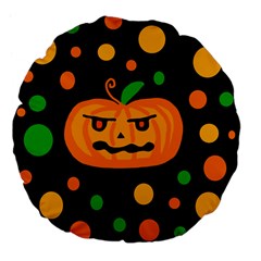 Halloween Pumpkin Large 18  Premium Flano Round Cushions by Valentinaart