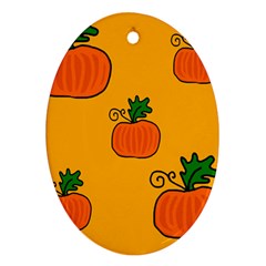 Thanksgiving Pumpkins Pattern Ornament (oval)  by Valentinaart