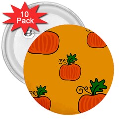 Thanksgiving Pumpkins Pattern 3  Buttons (10 Pack)  by Valentinaart