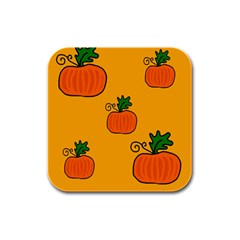 Thanksgiving Pumpkins Pattern Rubber Square Coaster (4 Pack)  by Valentinaart