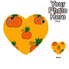 Thanksgiving Pumpkins Pattern Playing Cards 54 (heart)  by Valentinaart