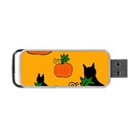 Halloween pumpkins and cats Portable USB Flash (Two Sides) Front