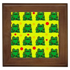 Green Frogs Framed Tiles by Valentinaart