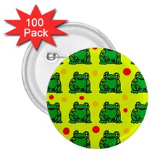 Green Frogs 2 25  Buttons (100 Pack)  by Valentinaart