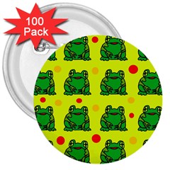 Green Frogs 3  Buttons (100 Pack)  by Valentinaart