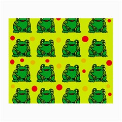 Green Frogs Small Glasses Cloth by Valentinaart