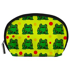 Green Frogs Accessory Pouches (large)  by Valentinaart