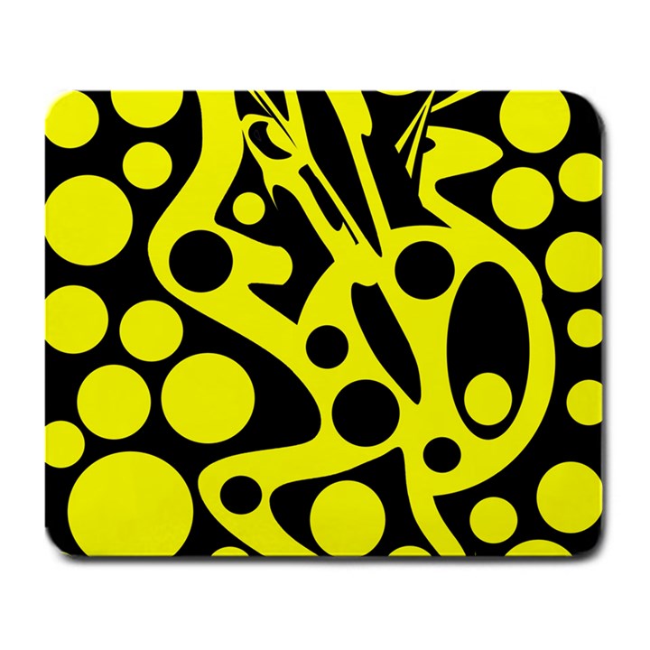 Black and Yellow abstract desing Large Mousepads