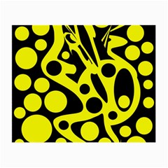 Black And Yellow Abstract Desing Small Glasses Cloth by Valentinaart