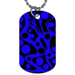 Blue and black abstract decor Dog Tag (Two Sides) Front