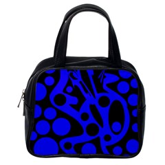 Blue And Black Abstract Decor Classic Handbags (one Side) by Valentinaart