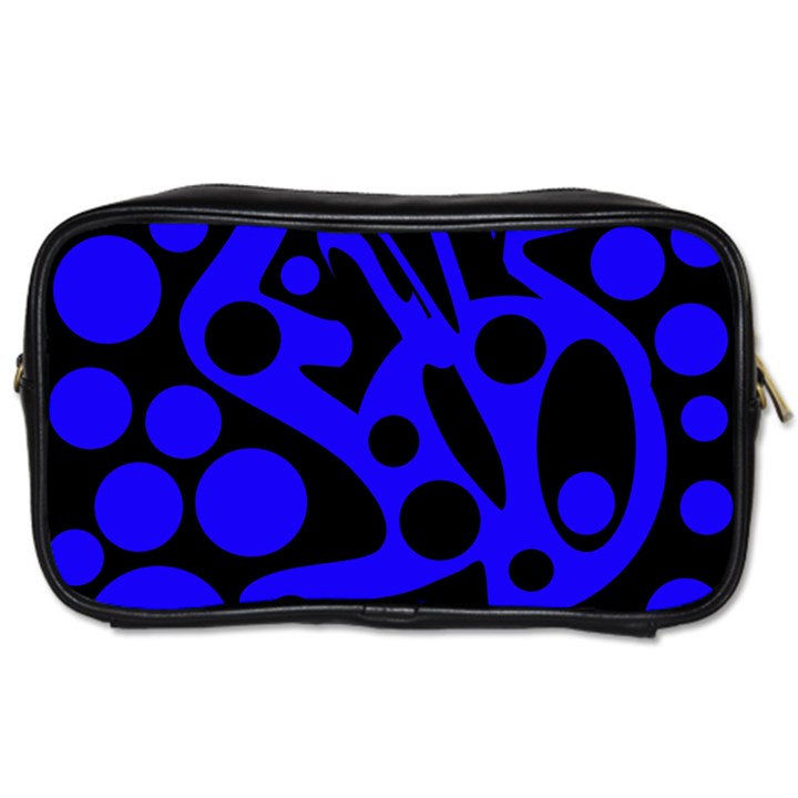 Blue and black abstract decor Toiletries Bags