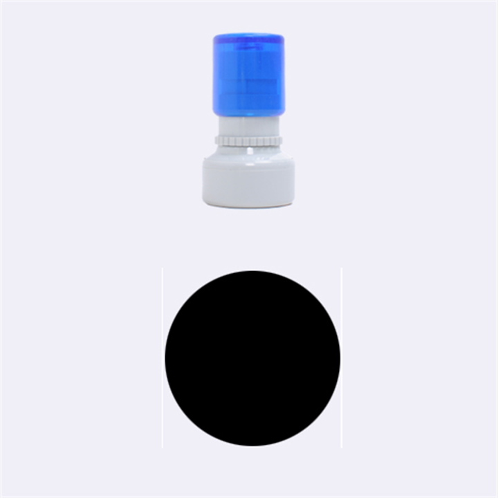 Blue and black abstract decor Rubber Round Stamps (Small)