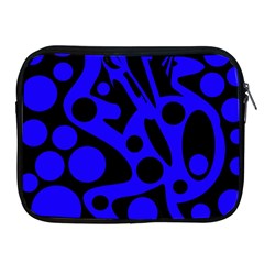 Blue And Black Abstract Decor Apple Ipad 2/3/4 Zipper Cases by Valentinaart