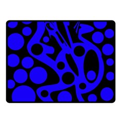 Blue And Black Abstract Decor Double Sided Fleece Blanket (small) 