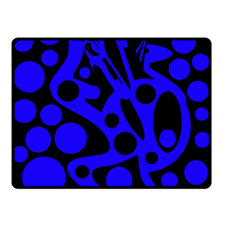 Blue and black abstract decor Double Sided Fleece Blanket (Small) 