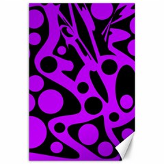 Purple And Black Abstract Decor Canvas 24  X 36 