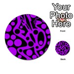 Purple and black abstract decor Multi-purpose Cards (Round)  Front 51