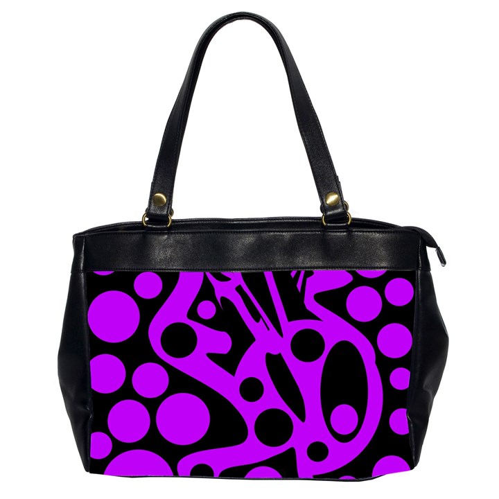 Purple and black abstract decor Office Handbags (2 Sides) 