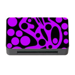 Purple And Black Abstract Decor Memory Card Reader With Cf by Valentinaart