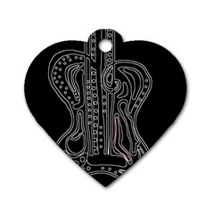 Decorative Guitar Dog Tag Heart (one Side) by Valentinaart