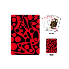 Red And Black Abstract Decor Playing Cards (mini)  by Valentinaart