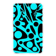 Cyan And Black Abstract Decor Memory Card Reader by Valentinaart