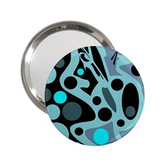 Cyan Blue Abstract Art 2 25  Handbag Mirrors by Valentinaart