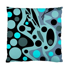 Cyan Blue Abstract Art Standard Cushion Case (one Side) by Valentinaart