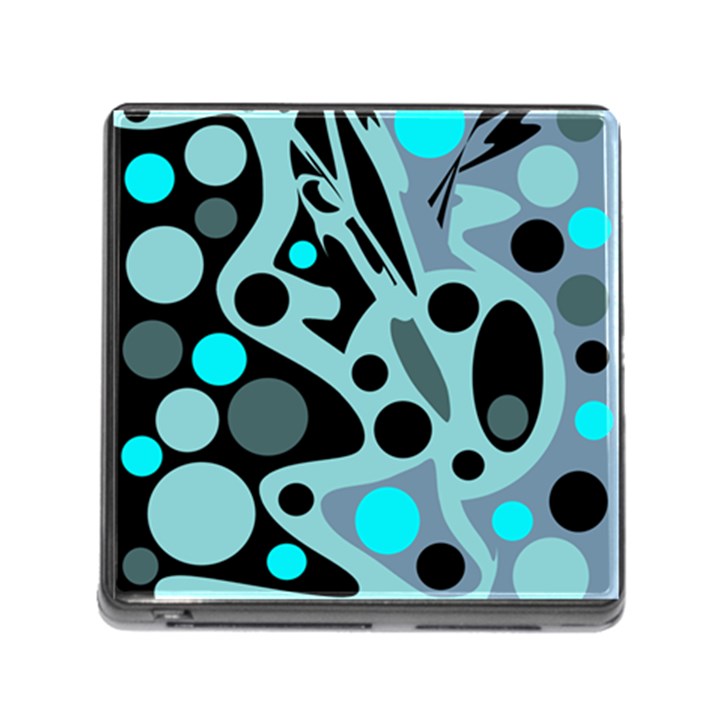 Cyan blue abstract art Memory Card Reader (Square)
