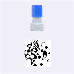 Cyan Blue Abstract Art Rubber Round Stamps (small) by Valentinaart