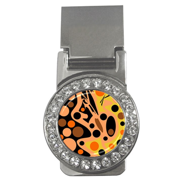 Orange abstract decor Money Clips (CZ) 