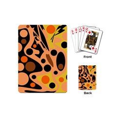 Orange Abstract Decor Playing Cards (mini)  by Valentinaart