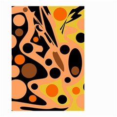 Orange Abstract Decor Small Garden Flag (two Sides) by Valentinaart