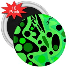 Green Abstract Decor 3  Magnets (10 Pack)  by Valentinaart