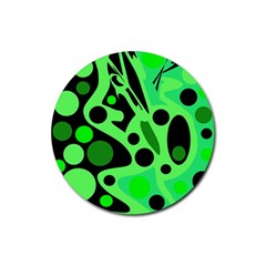 Green Abstract Decor Rubber Coaster (round) 