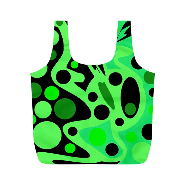 Green abstract decor Full Print Recycle Bags (M) 